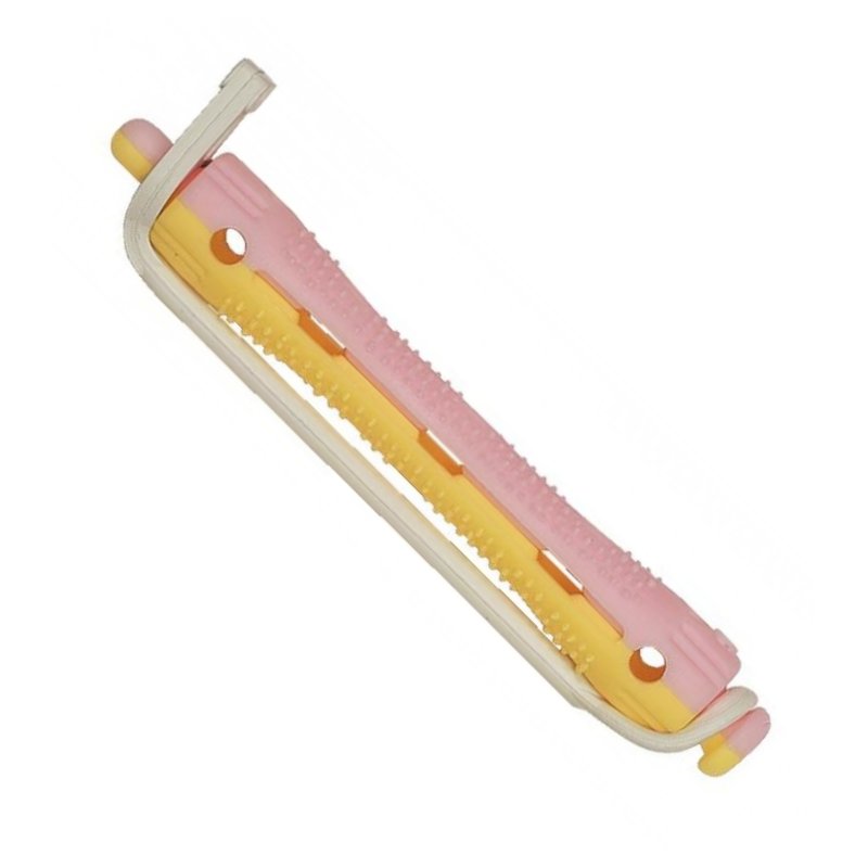 Perm-Styler 7mm Durchmesser 70mm KURZ gelb-rosa 10er