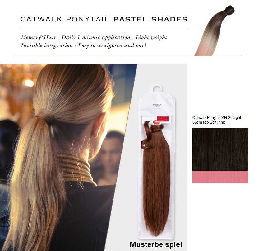 Ponytail Catwalk 55cm Memory Hair Rio Soft Pink EX