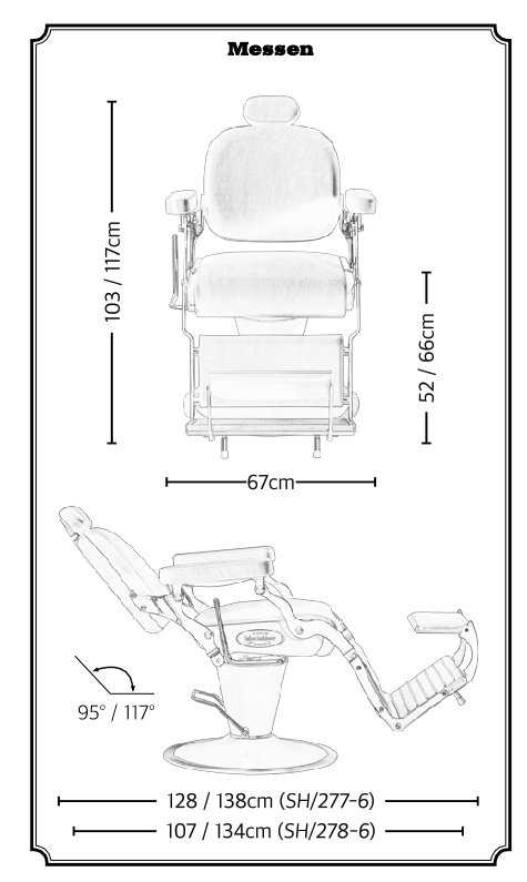 Friseurstuhl Ambience SH/276-6 Premier Barber Stuhl runde Bodenplatte