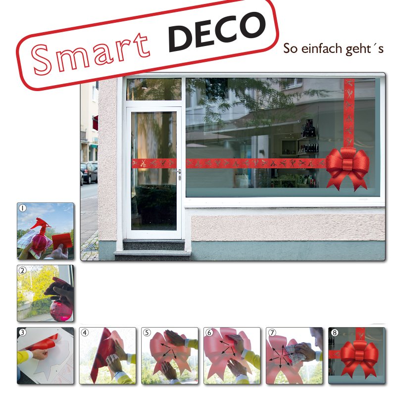 Deco Set SMART DEKO Schaufensterdeko festlich, rot EX