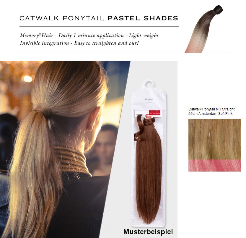 Ponytail Catwalk 55cm Memory Hair Amsterdam Soft Pink EX