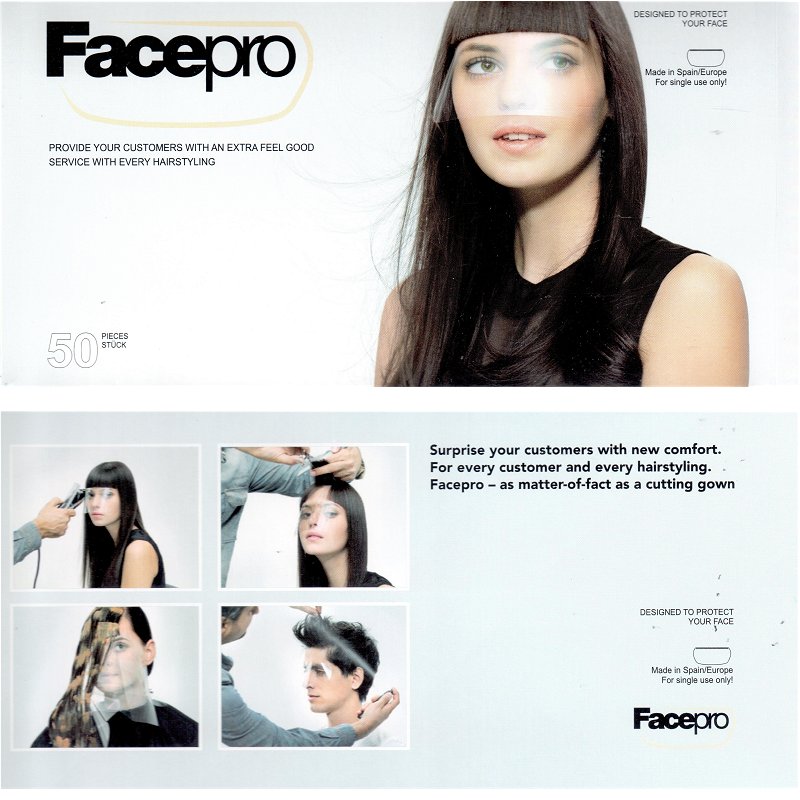 Facepro Gesichtsschutz selbstklebend transparenter Gesichtsschutz